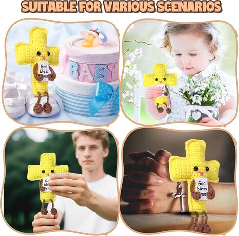 AICase Jesus Christian Gifts For Women Positive Crochet little Jesus Figures Emotional Support Nuggets Bible Catholic Religious Spiritual Faith God Baptism Handmade Birthday Retirement Gifts for Dad in Saudi Arabia