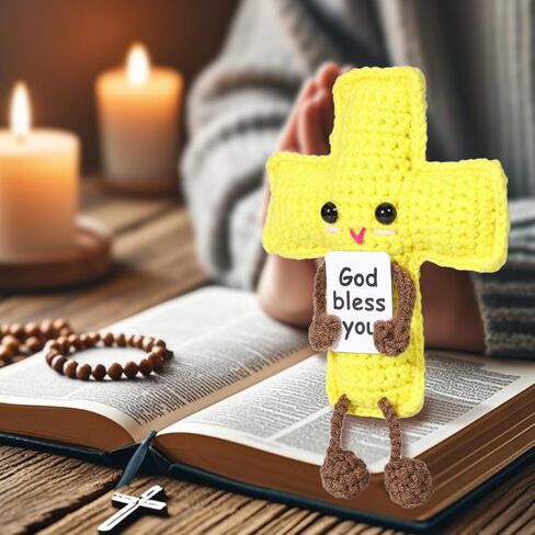 AICase Jesus Christian Gifts For Women Positive Crochet little Jesus Figures Emotional Support Nuggets Bible Catholic Religious Spiritual Faith God Baptism Handmade Birthday Retirement Gifts for Dad in Saudi Arabia