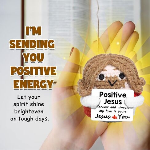 AICase Jesus Christian Gifts For Women Positive Crochet little Jesus Figures Emotional Support Nuggets Bible Catholic Religious Spiritual Faith God Baptism Handmade Birthday Retirement Gifts for Dad in Saudi Arabia