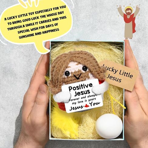 AICase Jesus Christian Gifts For Women Positive Crochet little Jesus Figures Emotional Support Nuggets Bible Catholic Religious Spiritual Faith God Baptism Handmade Birthday Retirement Gifts for Dad in Saudi Arabia