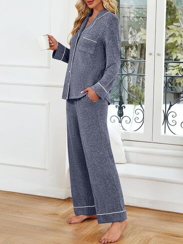 LILLUSORY Womens Fall Pajamas Lounge Sets Cotton Cute Sleep Nightwear Winter Pjs in Saudi Arabia