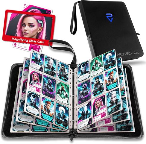 Pokemon Card Card-سعة 900 بطاقة ، غطاء جلدي حمراء مع إغلاق السوستة ، صفحات من 9 جيبات مزدوجة ، مقاومة للماء ومقاومة للخدش لـ MTG و Yu-Gi-OH & Sports Cards in Saudi Arabia