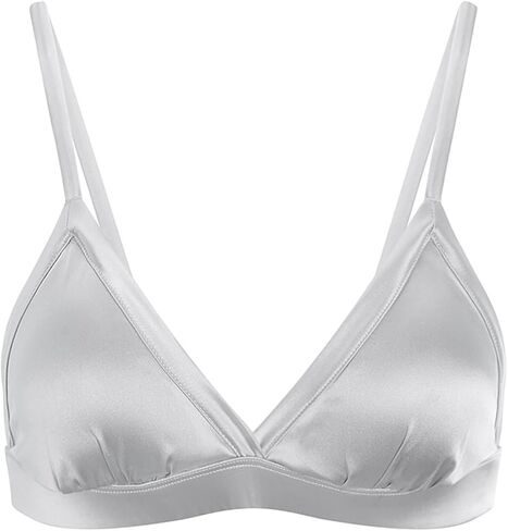 Real Mulberry Silk Satin Triangle Bralette with Removable Pad in Saudi Arabia