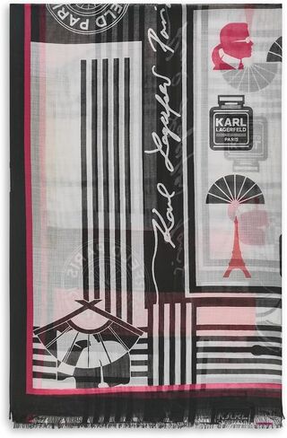 Karl Lagerfeld Paris Women's Accessories Scarf,Black,1SZ in Saudi Arabia