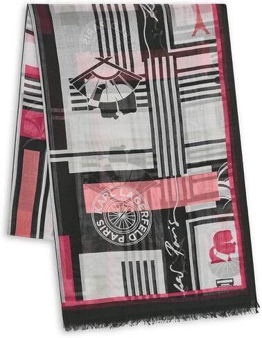 Karl Lagerfeld Paris Women's Accessories Scarf,Black,1SZ in Saudi Arabia