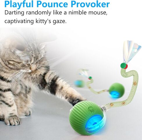 ألعاب القط التفاعلية للقطط الداخلية ، 2025 لعبة Cat Ball Interactive Cat New Generation مع ذيل شبكة مرنة ، ألعاب Cat/القطة التلقائية مع تنشيط النيمة والتنشيط ، ألعاب Cat للملل الداخلي (أحمر) in Saudi Arabia