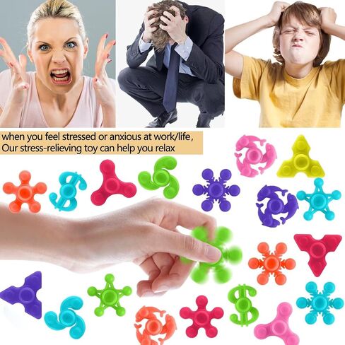 100pcs Bulk-Mini Finger Fidget Spinner Toys, Stress Relief Sensory Toys for Kids Teens Adults, Birthday Party Favors Gifts Christmas Stocking Classroom Prizes Supplies Valentine's Day Gifts in Saudi Arabia