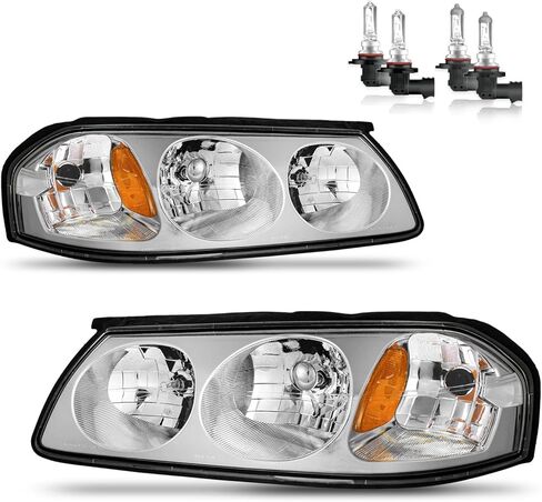 Headlights Assembly W/Bulbs for 2000-2005 Chevy Impala Halogen Headlamp Replacement Factory OE Style Driver & Passenger Side in Saudi Arabia