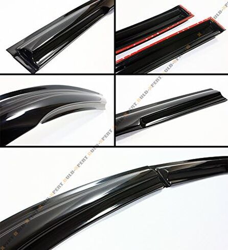 3D Wavy Shape Style Smoke Tinted Window Visor Vent Shade Compatible with for 2011-2016 Hyundai Elantra Sedan in Saudi Arabia
