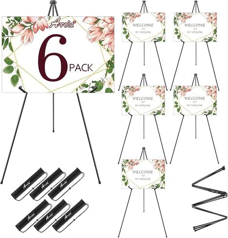AROIC 63" Easel Stand for Display, 3 Pack Portable Foldable Metal Easel in Saudi Arabia