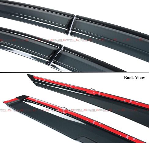 Premium Low Profile Smoke Tinted Sport Black Window Visor Rain Guard Deflector Compatible for 2023-2025 Acura Integra in Saudi Arabia
