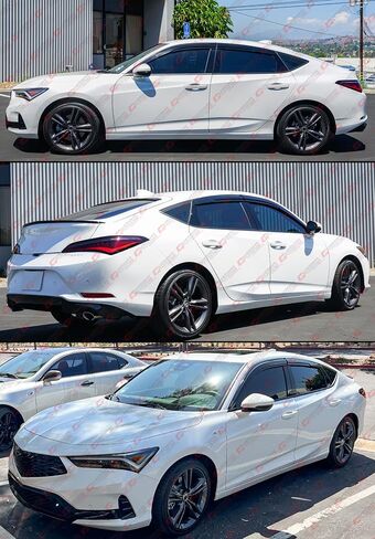 Premium Low Profile Smoke Tinted Sport Black Window Visor Rain Guard Deflector Compatible for 2023-2025 Acura Integra in Saudi Arabia