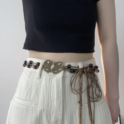 1pc Women Bohemian Style Rope Braid Waist Belt for Dresses Jeans in Kuwait