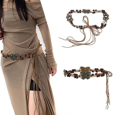 1pc Women Bohemian Style Rope Braid Waist Belt for Dresses Jeans in Kuwait