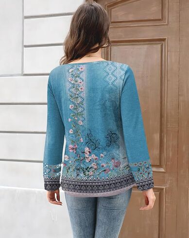 Disamer Womens Tops Long Sleeve T Shirts Dary Disdy Tunic Tops 2025 Fall Fashion Square Dept Bunge Tees Tees in Kuwait