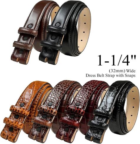 Belts.com Cowhide Full-Grain Genuine Leather Dress Belt Strap,1''(25mm)&1-1/8"(30mm)&1-1/4"(32mm) Wide in Saudi Arabia