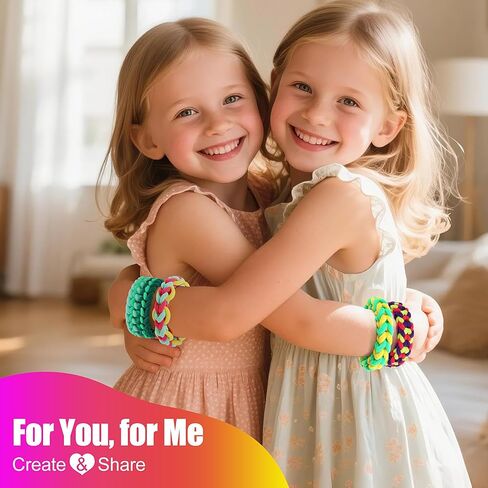 IQBOX Bracelet Making Kit Arts and Crafts for Girls Ages 8-12, Weaving Loom Rainbow Bands DIY Toys Birthday Gifts for Kids 6 7 9 10 11 13 Year Old, 1000+ Elastic Cloth Rubber Band Fabric Loops in Saudi Arabia