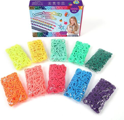 IQBOX Bracelet Making Kit Arts and Crafts for Girls Ages 8-12, Weaving Loom Rainbow Bands DIY Toys Birthday Gifts for Kids 6 7 9 10 11 13 Year Old, 1000+ Elastic Cloth Rubber Band Fabric Loops in Saudi Arabia