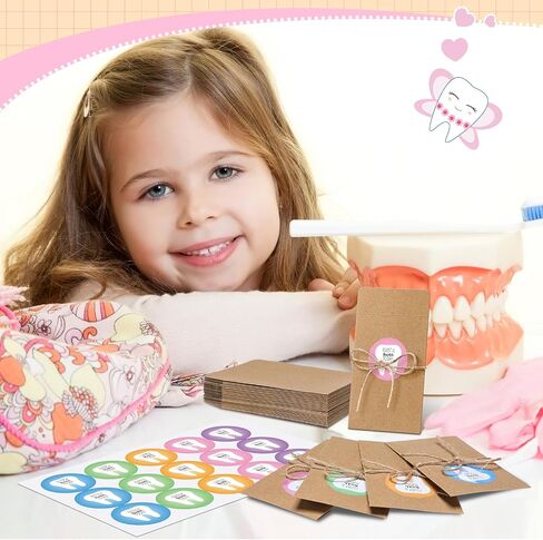 50 Pcs Lost Tooth Receipt Envelopes Tooth Fairy Envelopes with 50 Pcs Stickers for Children Milk Teeth Storage Fairy Bag Classroom Party Supply in Saudi Arabia