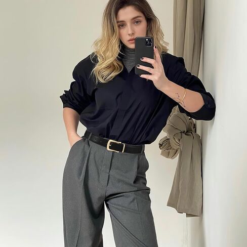 Women's Leather Belt for Jeans Pants Fashion Ladies Dress Belt Waist Belt with Gold Buckle in Saudi Arabia