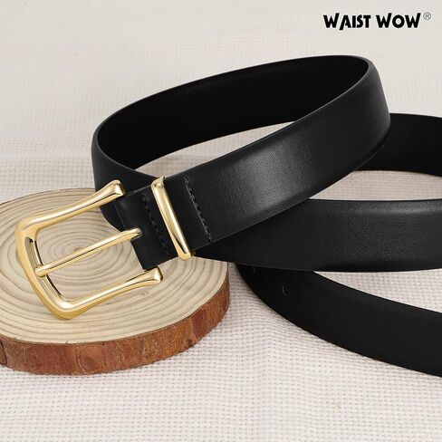 Women's Leather Belt for Jeans Pants Fashion Ladies Dress Belt Waist Belt with Gold Buckle in Saudi Arabia