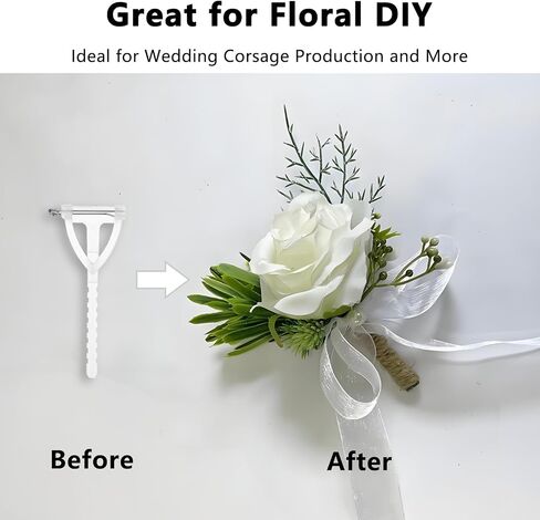 niiiyyb 20pcs دبابيس boutonniere للرجال دبوس دبوس مجموعة دبابيس أمان بلاستيك المثلث لملحقات الزفاف DIY اللوازم الأساسية لزهور الزهور. in Kuwait