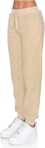 Cali1850 نساء شيربا joggers swinkpants - الرباط غير الرسمية مرنة الخصر السراويل ناعمة مريحة مع جيوب in Kuwait
