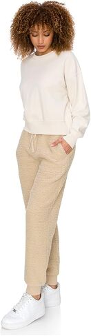 Cali1850 نساء شيربا joggers swinkpants - الرباط غير الرسمية مرنة الخصر السراويل ناعمة مريحة مع جيوب in Kuwait