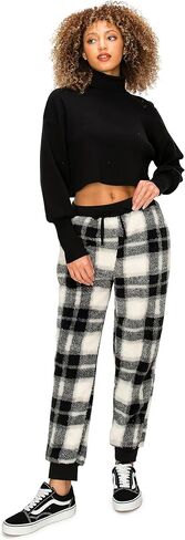 Cali1850 نساء شيربا joggers swinkpants - الرباط غير الرسمية مرنة الخصر السراويل ناعمة مريحة مع جيوب in Kuwait