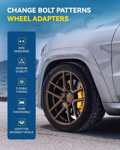 PHILTOP 5x5.5 to 5x4.75 Wheel Adapters,1.25" Lug Centric Wheel Adapters Change Bolts Pattern fit for for Ram 1500, Thread Pitch 1/2" x20 Hub Bore 87.2mm - 2Pcs in Saudi Arabia