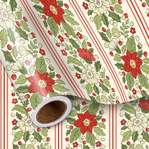 LeZakaa Floral Wrapping Paper Roll, Blue Hydrangea Flowers Party Gift Wrap for Wedding, Bridal Shower, Baby Shower, Anniversary, Mother's Day, Birthday, 17 inches x 16.4 Feet (23.2 sq.ft.) in Kuwait