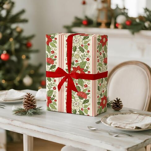 LeZakaa Floral Wrapping Paper Roll, Blue Hydrangea Flowers Party Gift Wrap for Wedding, Bridal Shower, Baby Shower, Anniversary, Mother's Day, Birthday, 17 inches x 16.4 Feet (23.2 sq.ft.) in Kuwait