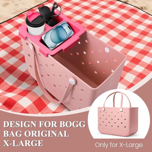 Top Tray Accessories for Bogg Bag X-Large, Drink & Phone Holder Cup Holder Fit for Stanley Cup - Divider, Organizer & Topper Tray for Bogg Bag (White) in Kuwait