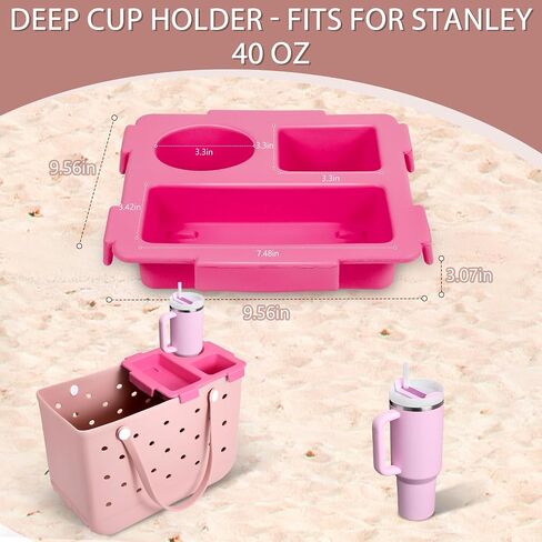 Top Tray Accessories for Bogg Bag X-Large, Drink & Phone Holder Cup Holder Fit for Stanley Cup - Divider, Organizer & Topper Tray for Bogg Bag (White) in Kuwait