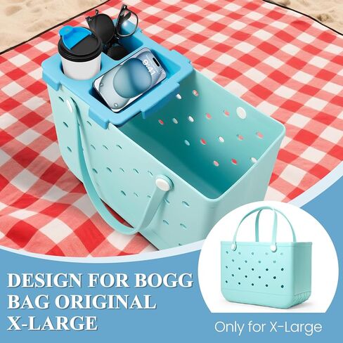 نصف إكسسوارات صينية أعلى من أجل Bogg Bag X -Large ، حامل هاتف Eva المقاوم للماء وحامل كأس Top Cup For Cup 40oz - Organizer & Tray Topper for Bogg Bag (White) in Kuwait