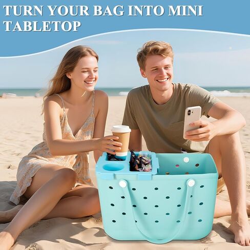نصف إكسسوارات صينية أعلى من أجل Bogg Bag X -Large ، حامل هاتف Eva المقاوم للماء وحامل كأس Top Cup For Cup 40oz - Organizer & Tray Topper for Bogg Bag (White) in Kuwait