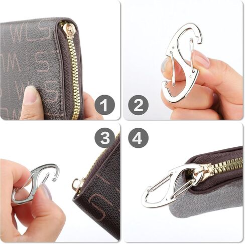 Zipper Clips Anti Theft, 20 Pcs Zipper Pull Locks for Backpacks, Double-Sided Spring S Carabiner Clasps Theft Deterrent for Luggage Suitcase Handbags Keys Purse(Triangle Black) in Saudi Arabia