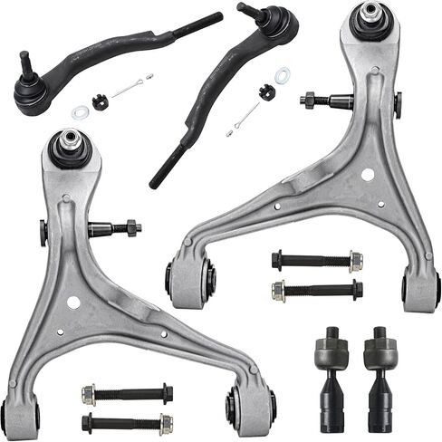 Detroit Axle - AWD Front End Control Kit لـ 08-14 Cadillac CTS ، 2 Under Control Arms W/Ball Consist 4 Tie Rod Weads 2009 2008 2010 2013 2013 Replacement - 6pc set in Saudi Arabia