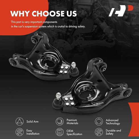 A-Premium 2 x Front Lower Control Arm, with Ball Joint & Bushing, Compatible with Dodge Ram 1500 2002 2003 2004 2005, 3.7L 4.7L 5.7L 5.9L, RWD in Saudi Arabia