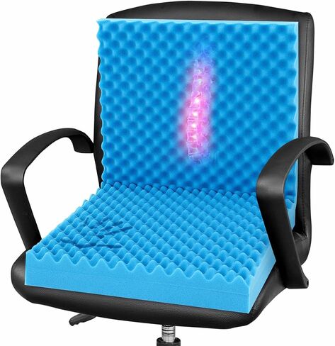 Geiserailie 2 Pcs 32 x 18 x 3 Inches Egg Foam Pad Wheelchair Seat Cushion Backrest to Relieve Back Egg Foam Cushions Wheelchair Accessories for Office Chairs Wheelchair Recliner Back Chair in Saudi Arabia