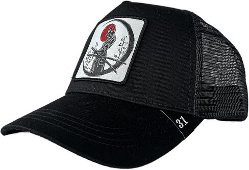 Snapback Trucker Hat للرجال - قبعة البيسبول الشبكية - المحارب الياباني - الساموراي ، قبعات للرجال بحجم واحد أسود - Kaizen in Saudi Arabia