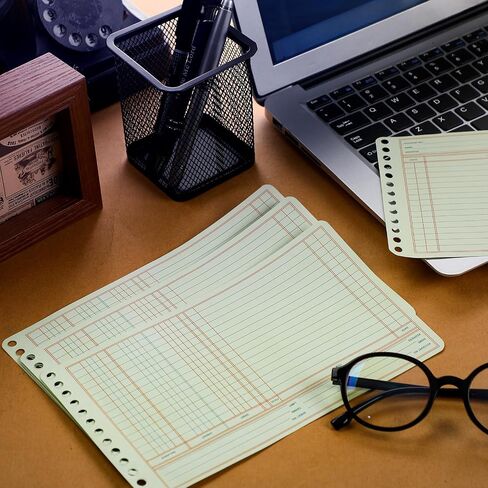 200 PCS Ledger Sheets 5 "× 8.5" أوراق إضافية ليدجر الكتب الورقية لمكتب مسك الدفاتر لحسابات الأعمال المستحقة المستحقة المستحقة مع أعمدة رصيد ائتمان الخصم in Saudi Arabia