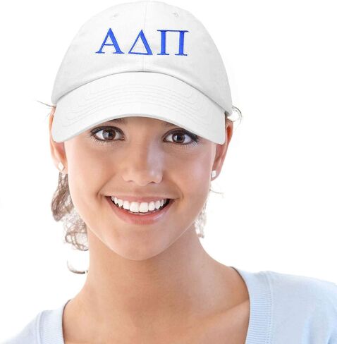 Dalix Alpha Delta Pi Sorority Hat Womens Greek Baseball Cap White in Saudi Arabia