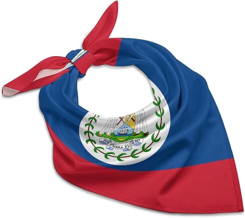 Flag of Belize Bandanas Squares Handkerchief Hair Scarves Head Scarves Head Scarf Kerchief for Men Women in Saudi Arabia