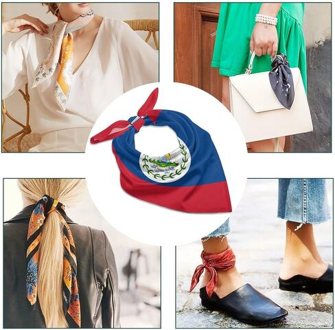 Flag of Belize Bandanas Squares Handkerchief Hair Scarves Head Scarves Head Scarf Kerchief for Men Women in Saudi Arabia