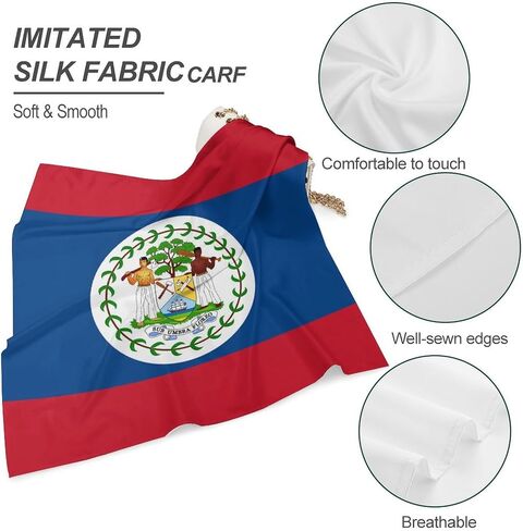 Flag of Belize Bandanas Squares Handkerchief Hair Scarves Head Scarves Head Scarf Kerchief for Men Women in Saudi Arabia