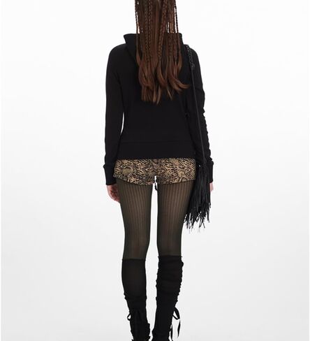 Grunge Emo Studded Cropped Hoodie Y2K Vintage Zip Up Jacket 2000s Punk Goth Double Zipper Sweatshirt Acubi Alt Clothes in Kuwait