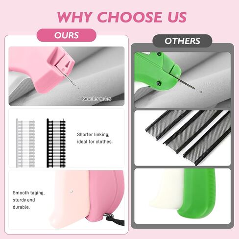 Stitch Gun for Clothing, Stitchy Gun Quick Clothes Fixer, Dress Tagging Gun-Includes 2,000 Black Fasteners & 2,000 White Fasteners & 6 Needles in Saudi Arabia