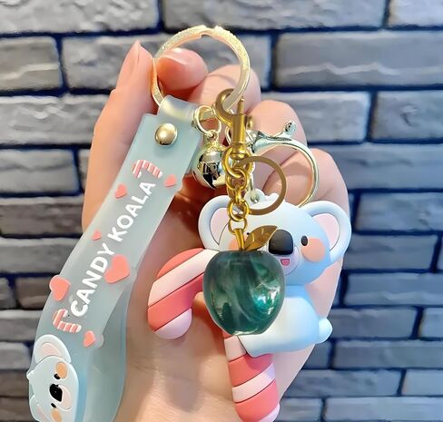 Cute Apple Keychain,Apple Bag Charm And Keychain Charms,Elegant Handbag Charms And Purse Accessories in Saudi Arabia