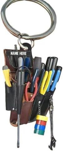 1Pc Multicolour Unique Acrylic Keychain with Electrician Tool Acrylic Flat 2D Keychain Charm Practical Electrician Tool Bag Pendant Keyrings Charm Women's Keyrings(No tools) in Saudi Arabia